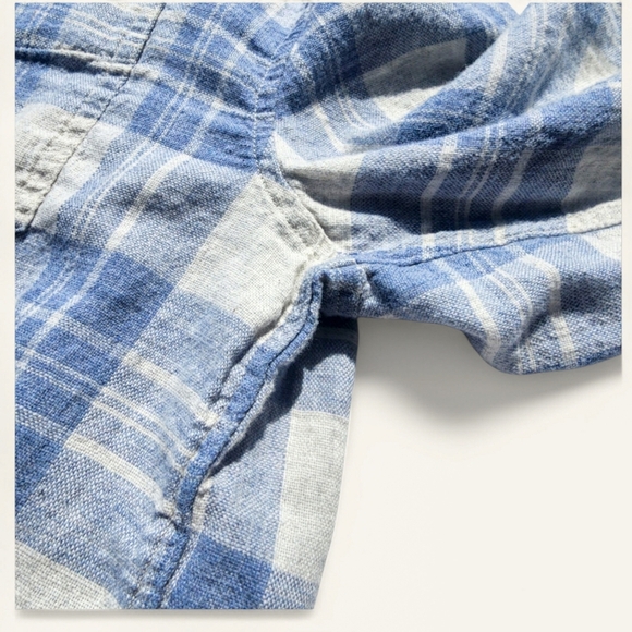 Rails Wyatt faded blue grey plaid button down soft cotton shirt L - Picture 11 of 14